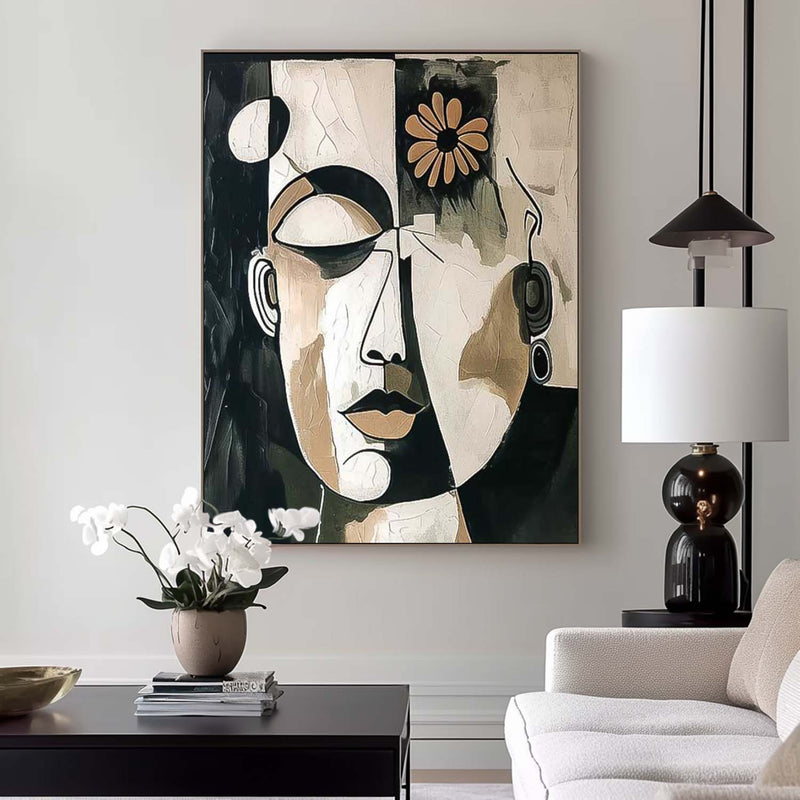 Abstract People Oil Painting On Canvas Original Grim Face Wall Art Modern Painting Home Decor