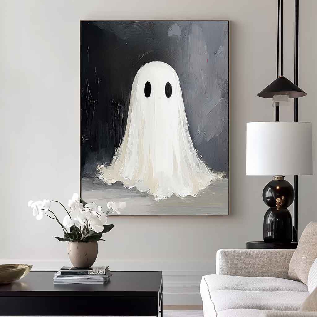 Large Modern Acrylic Painting On Canvas Cute Ghost Abstract Oil Painting High Quality Original Artwork