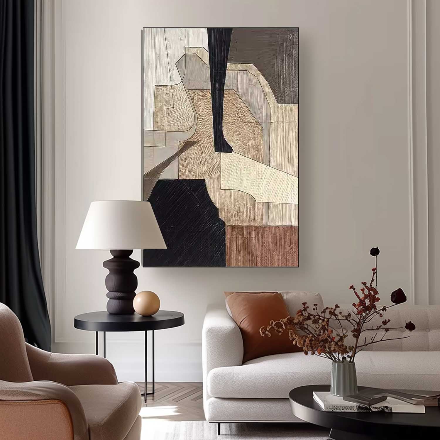 Wabi-Sabi Wind Large Contemporary Acrylic Painting On Canvas Abstract Oil Painting Original Artwork Decor