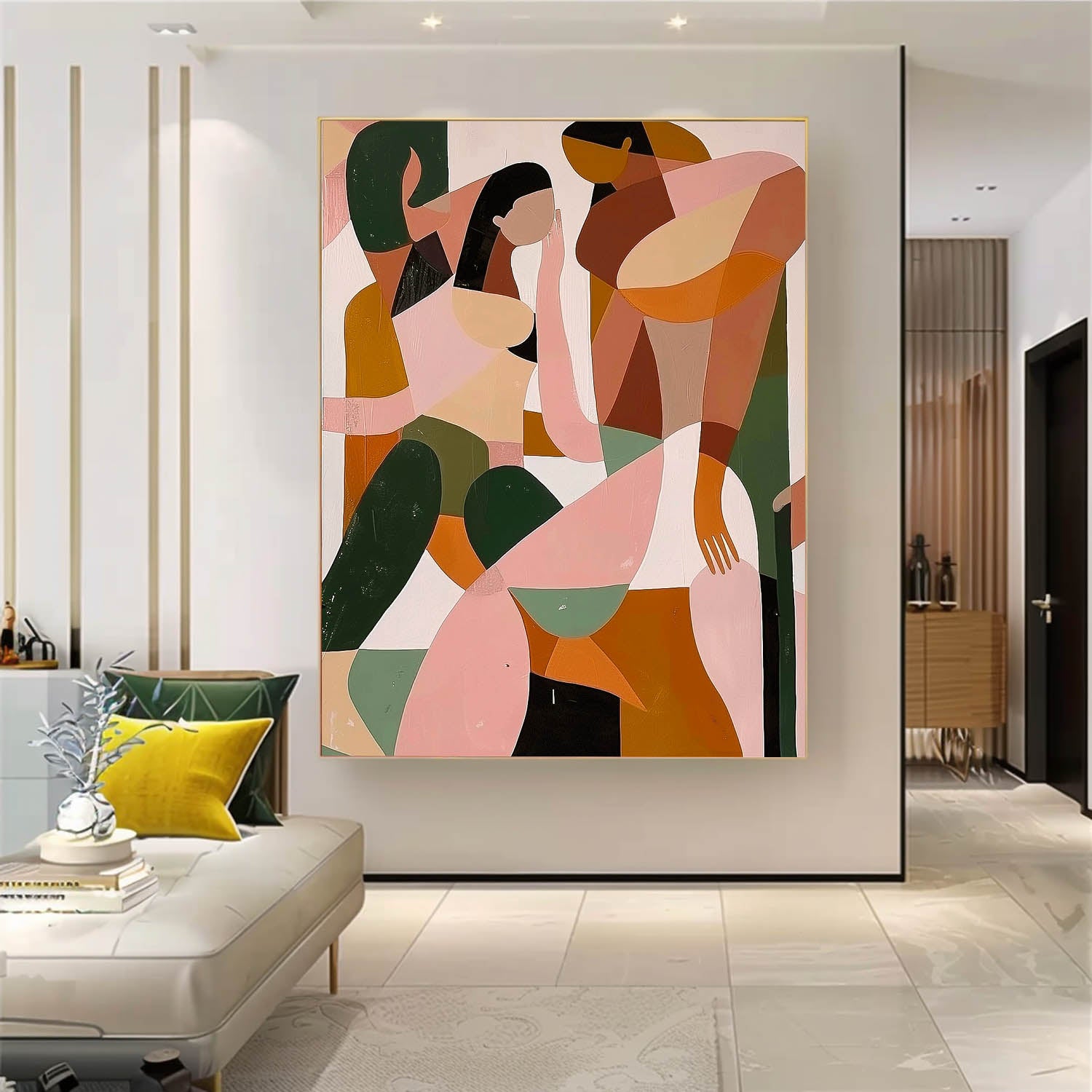 Large Abstract Colorful Paintings On Canvas Original Luxury Painting Picasso Style Art Textured Oil Acrylic Painting Wall Decor