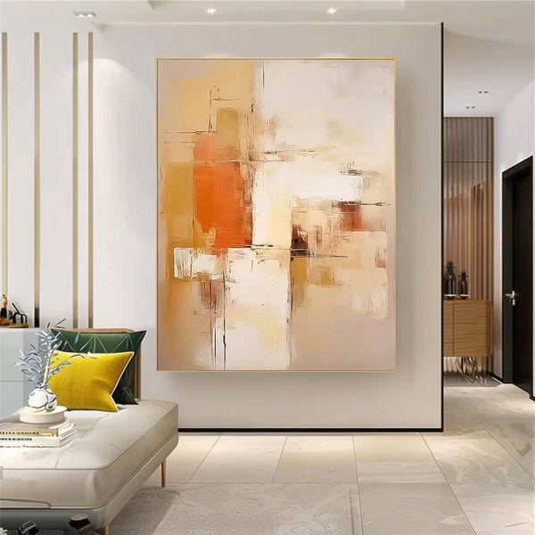 Bright Yellow Large Contemporary Acrylic Painting On Canvas Abstract Oil Painting Original Artwork Decor