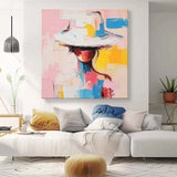 Vibrant Colors Texture Portrait Large Wall Art Original Beautiful Painting Canvas Face Figurative Fashion Home Decor