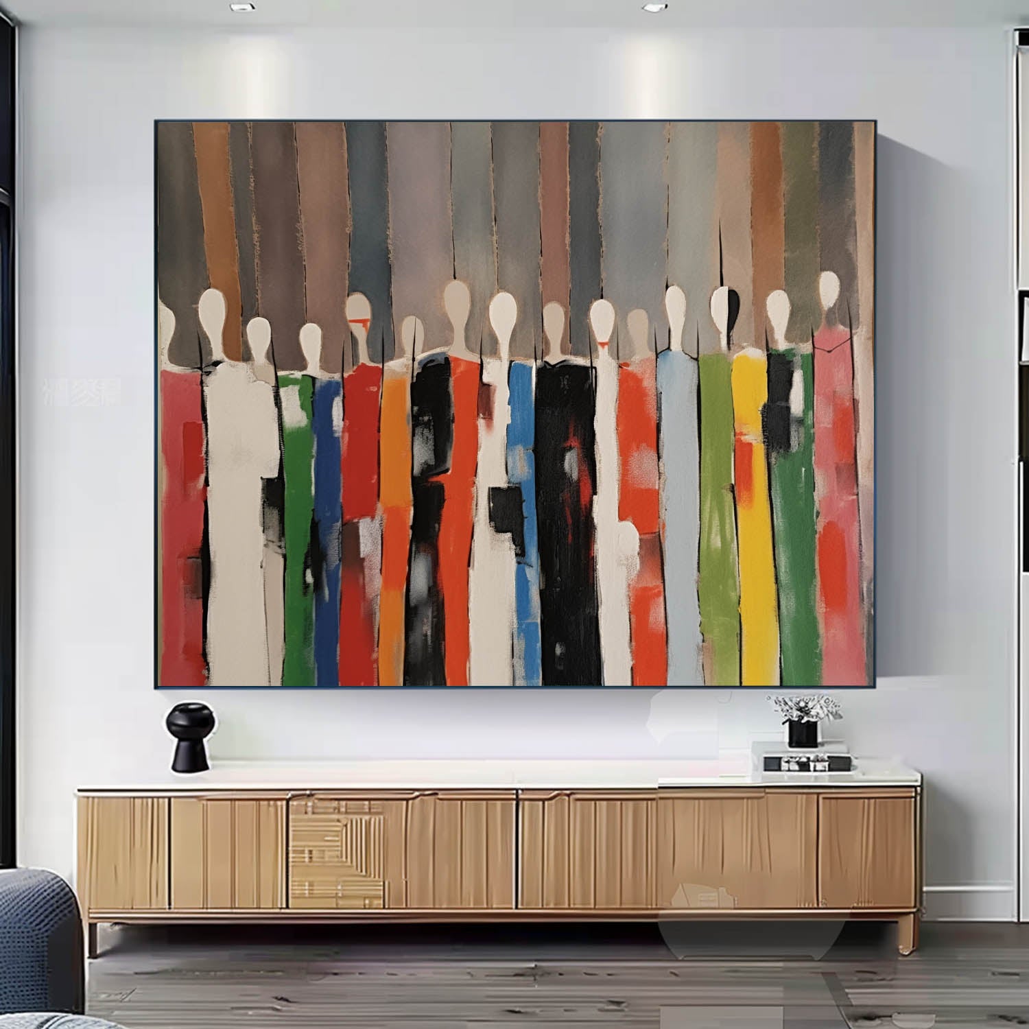 Large Color Human Silhouette Wall Art Abstract Figure Oil Painting Original Human Artwork For Living Room