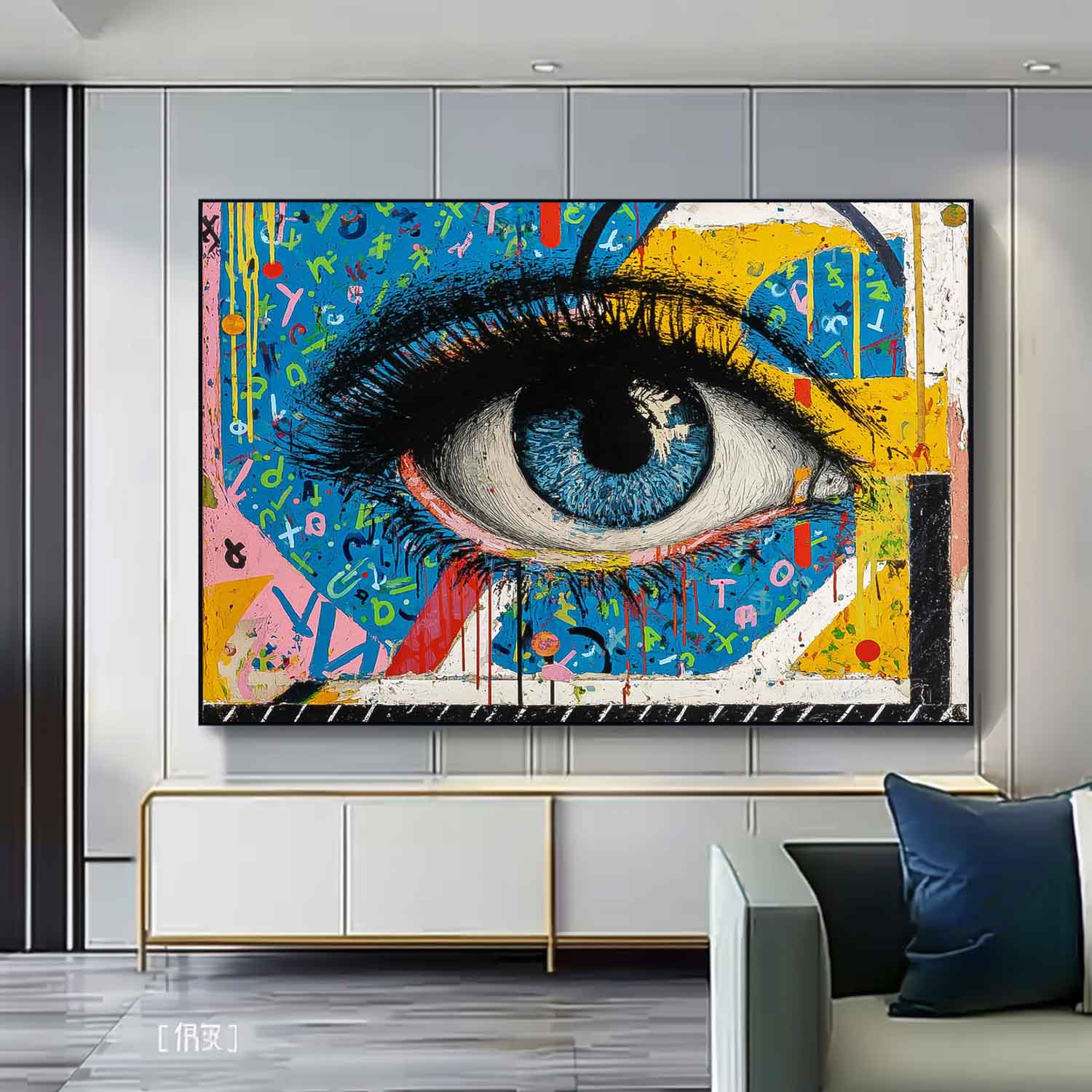 Modern Colorful Artwork Abstract Eye Oil Painting Texture Acrylic painting Original Wall Art Home Decor