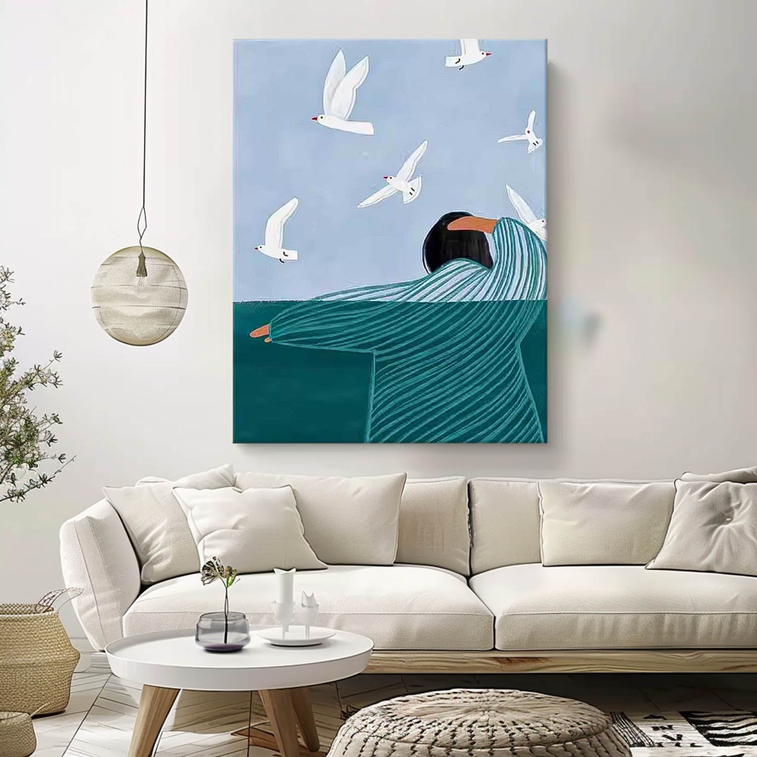 Abstract Child Back View Oil Painting On Canvas Original Line Wall Art Modern Impressionism Art For Children's Room