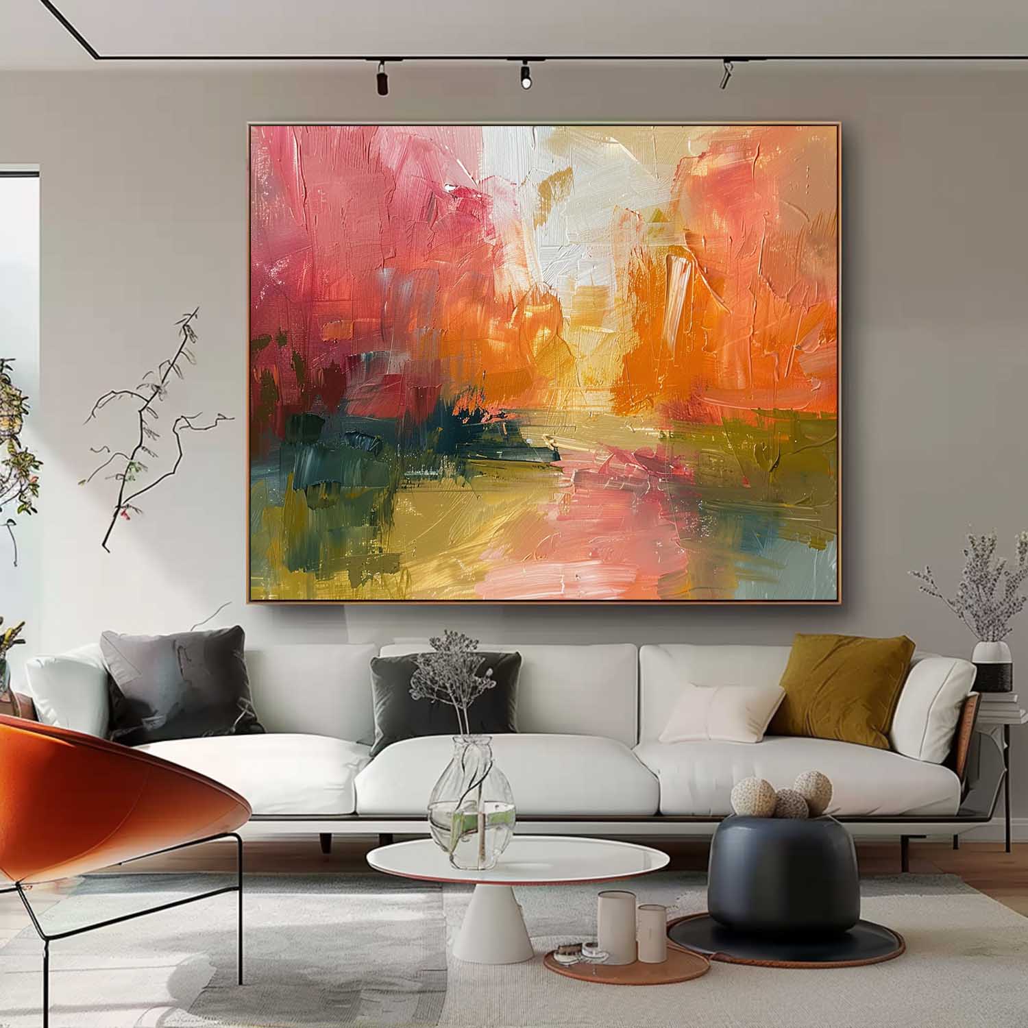 Abstract Landscape Oil Painting On Canvas Framed Texture High Quality Wall Art Original Scenery Painting