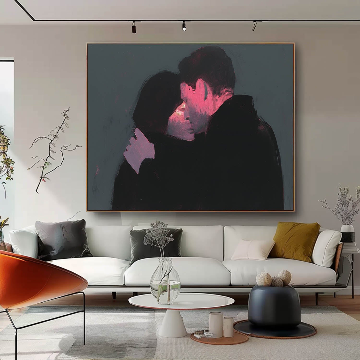  Large Man And Woman Wall Art High Quality Warm Color Abstract Figure Oil Paintin Original Artwork Home Decor