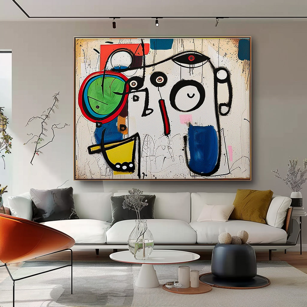Original Minimalist Cute Graffiti Abstract Artwork Large Color Wall Art Abstract Oil Painting Home Decor