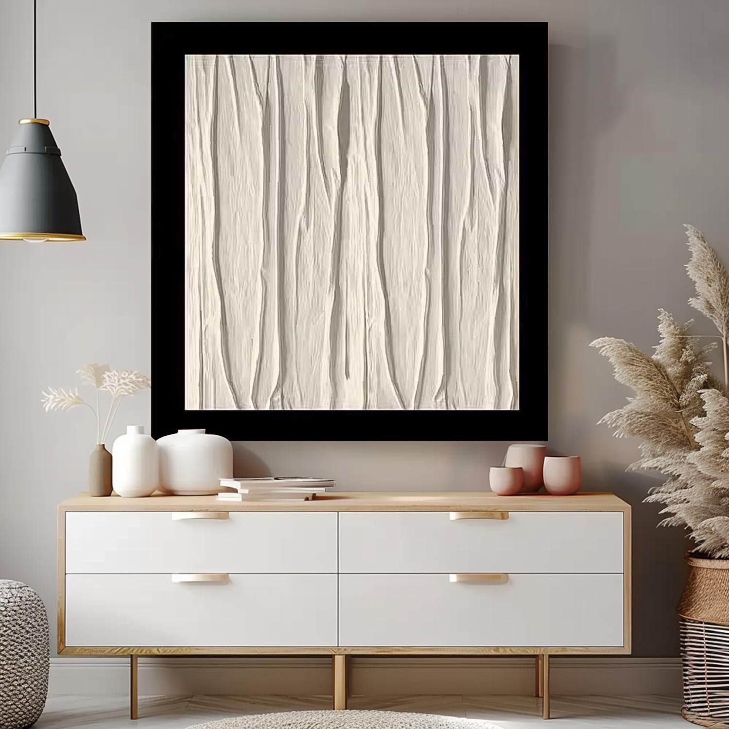 Square Modern Minimalist Canvas Acrylic Painting Large Abstract Artwork Original Wall Art For Living Room