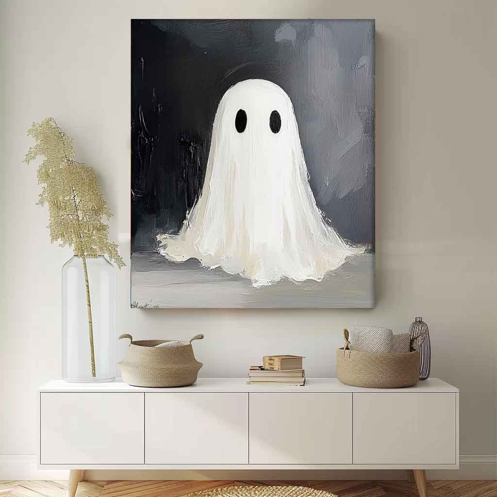 Large Modern Acrylic Painting On Canvas Cute Ghost Abstract Oil Painting High Quality Original Artwork