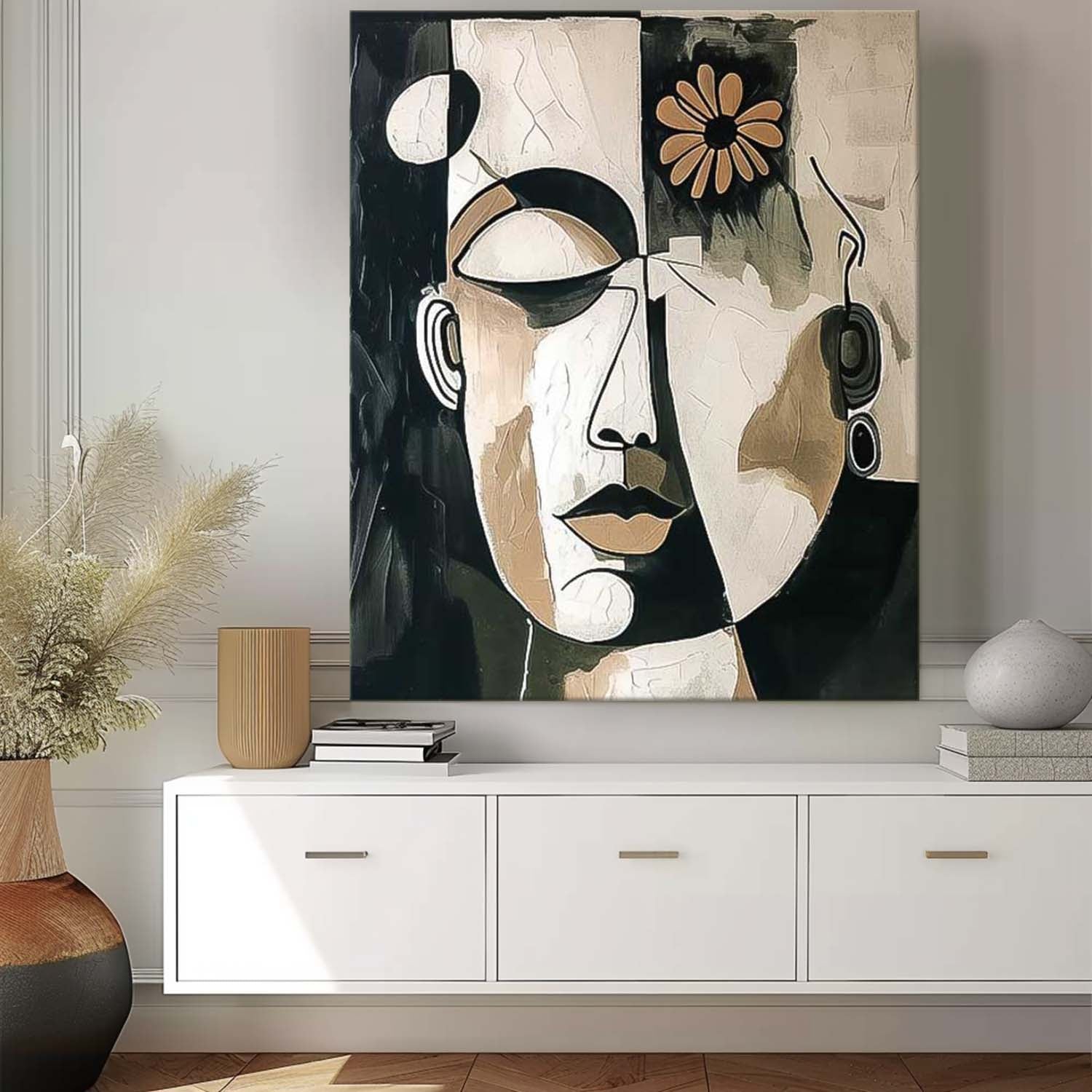 Abstract People Oil Painting On Canvas Original Grim Face Wall Art Modern Painting Home Decor