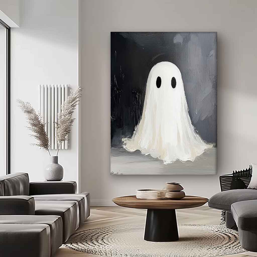 Large Modern Acrylic Painting On Canvas Cute Ghost Abstract Oil Painting High Quality Original Artwork
