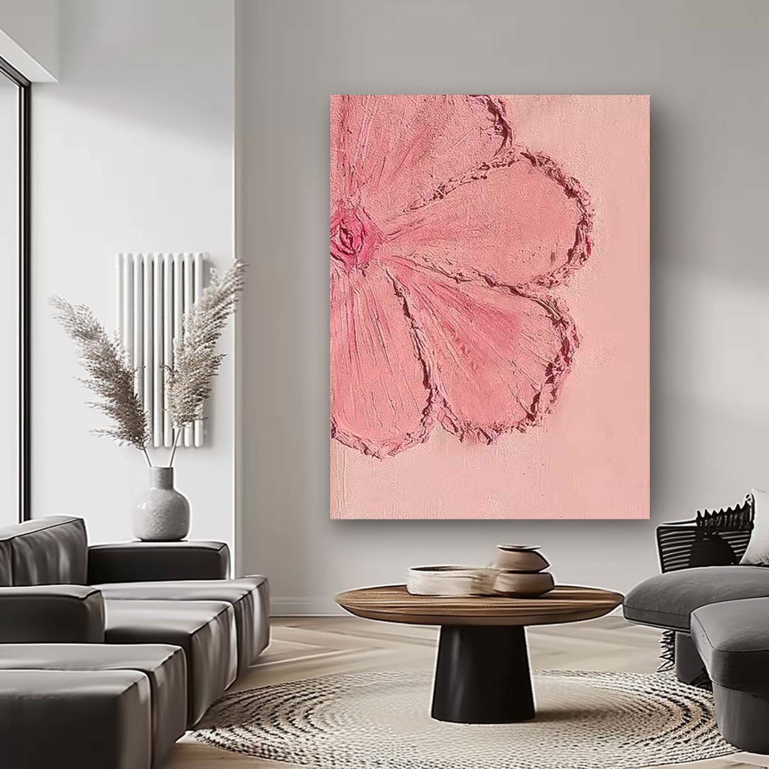 Pink Texture Original Modern 3D Flowers Artwork Abstract Petal Oil Painting On Canvas Floral Wall Art Home Decor