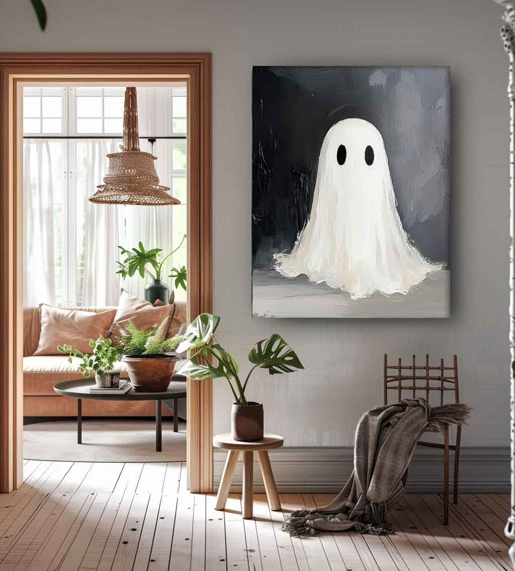 Large Modern Acrylic Painting On Canvas Cute Ghost Abstract Oil Painting High Quality Original Artwork