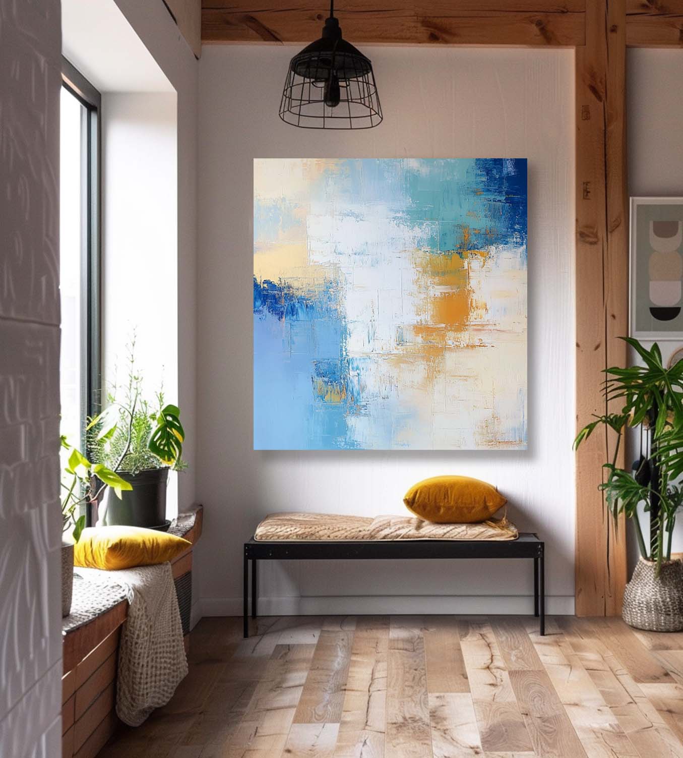 Modern Abstract Oil Painting Canvas Color Large Square Texture Abstract Wall Art Framed Home Decorations