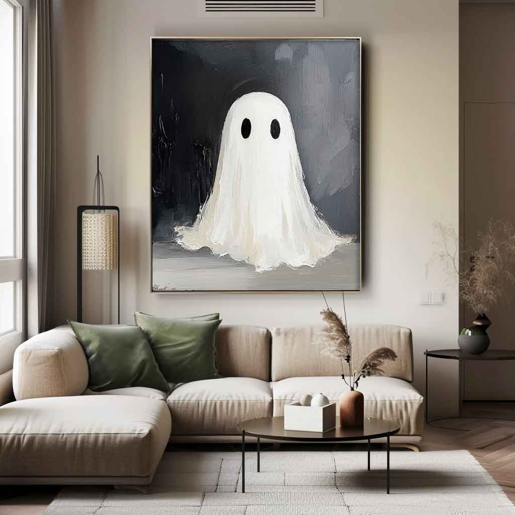 Large Modern Acrylic Painting On Canvas Cute Ghost Abstract Oil Painting High Quality Original Artwork