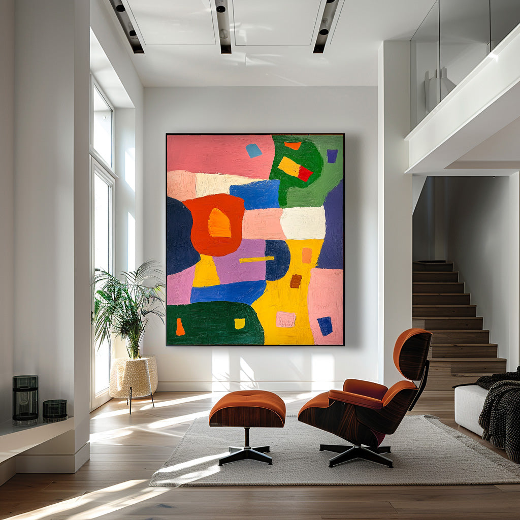Abstract Wall Art Original Irregular Geometric Shapes Painting Acrylic painting Fashion Art Home Decor