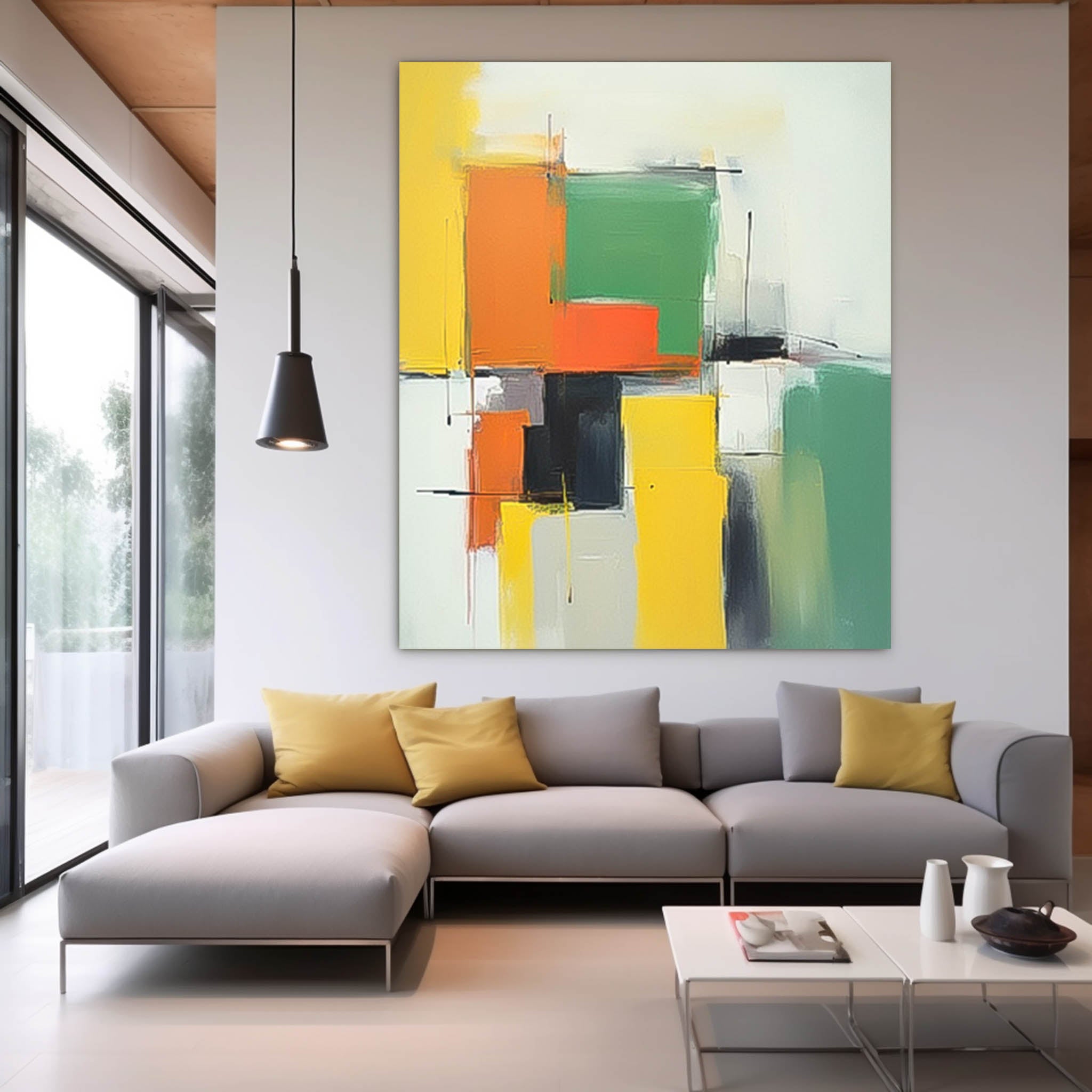 Cheap Geometry Abstract Wall Art Large Contemporary Acrylic Painting On Canvas Graet Quality artworks