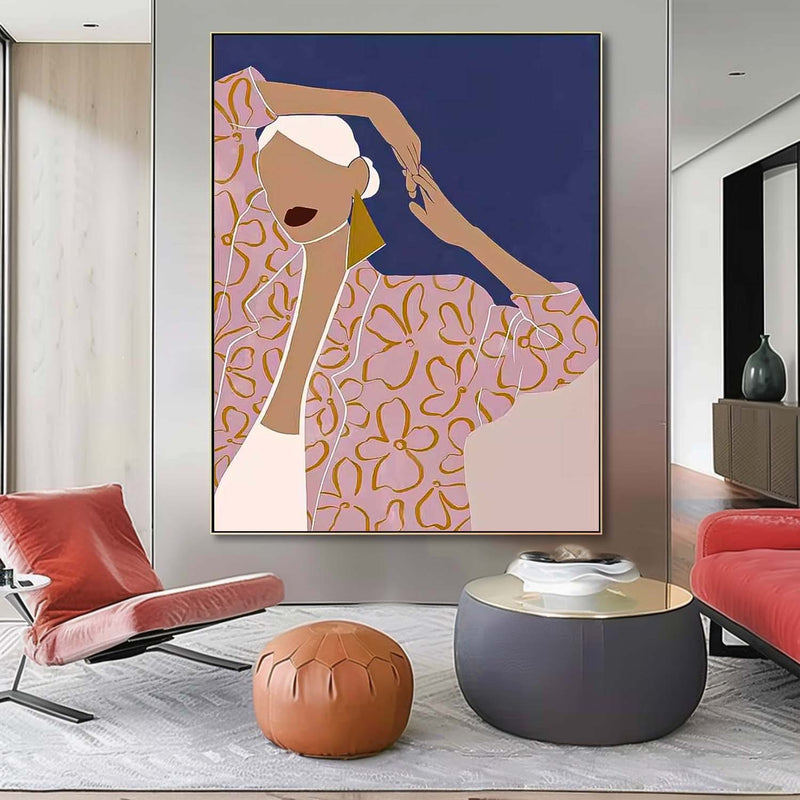 Abstract Character Image oil Painting On Canvas Original Wall Art Minimalist Modern Nordic Style
