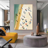 Impressionism Ocean Abstract Large Original Oil Painting On Canvas Modern People And Beach Wall Art Home Decor