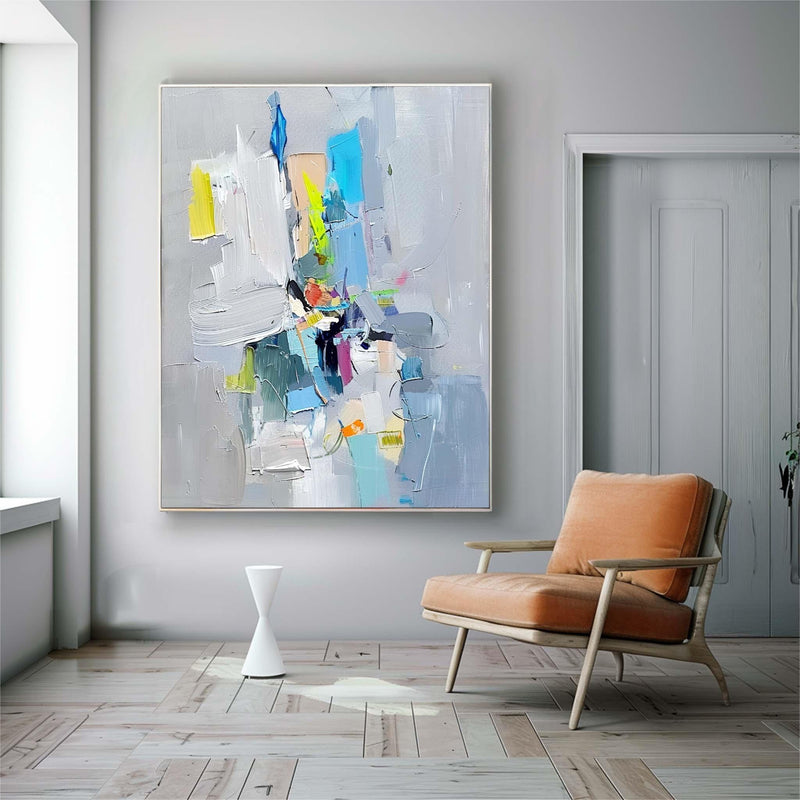 Gray And Blue Contemporary Abstract Art For Sale Large Texture Artwork Original Canvas Painting Home Decor