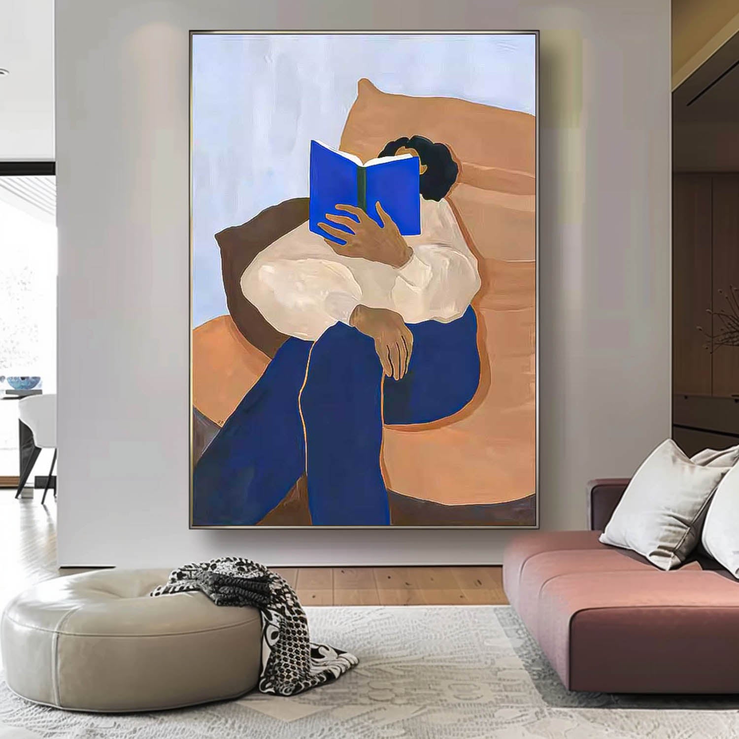 Original Wall Art Minimalist Abstract Cartoon Characters oil Painting On Canvas Modern Nordic style