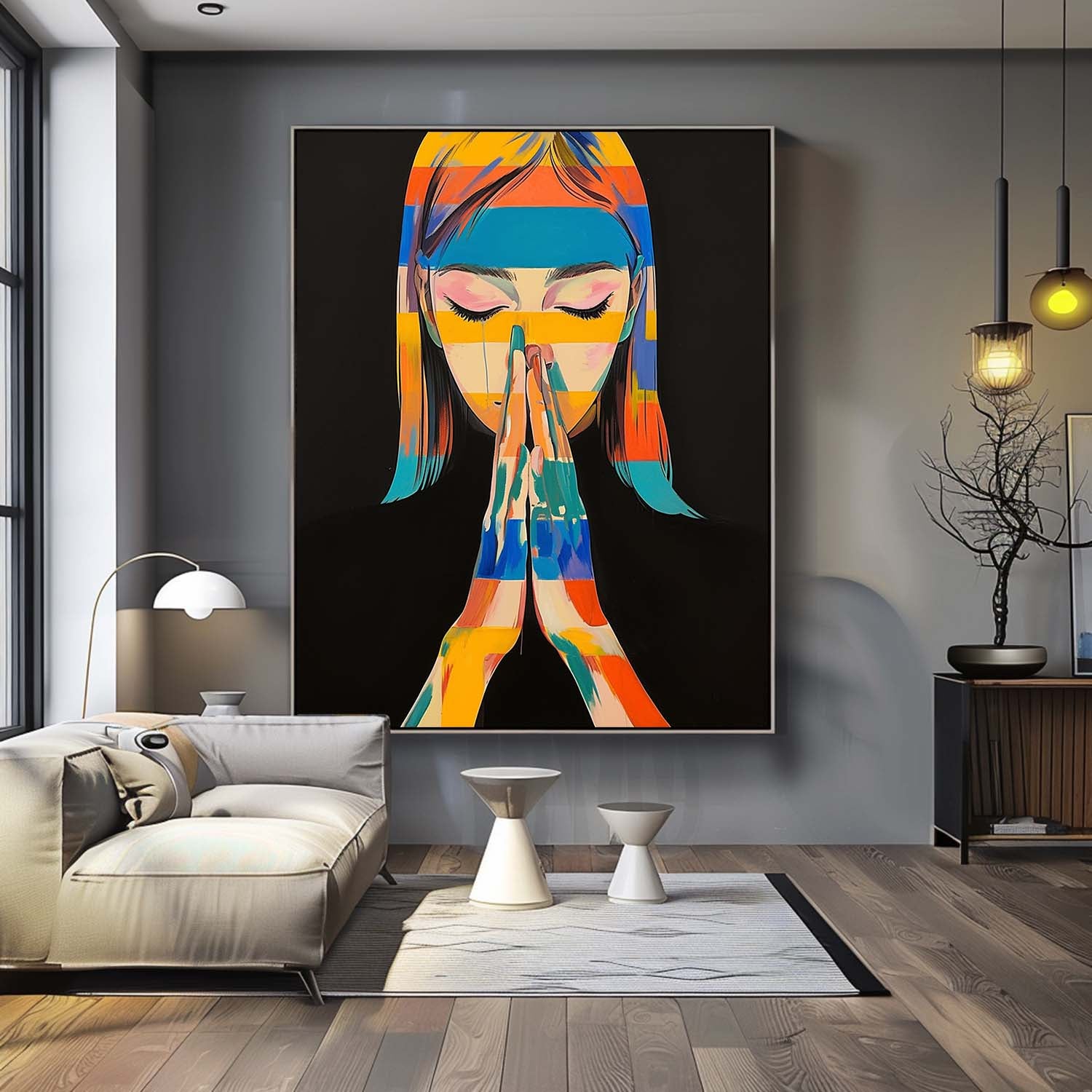Woman Face Figurative Texture Portrait Large Beauty Lady Wall Art Original Beautiful Girl Painting Canvas Fashion Home Decor