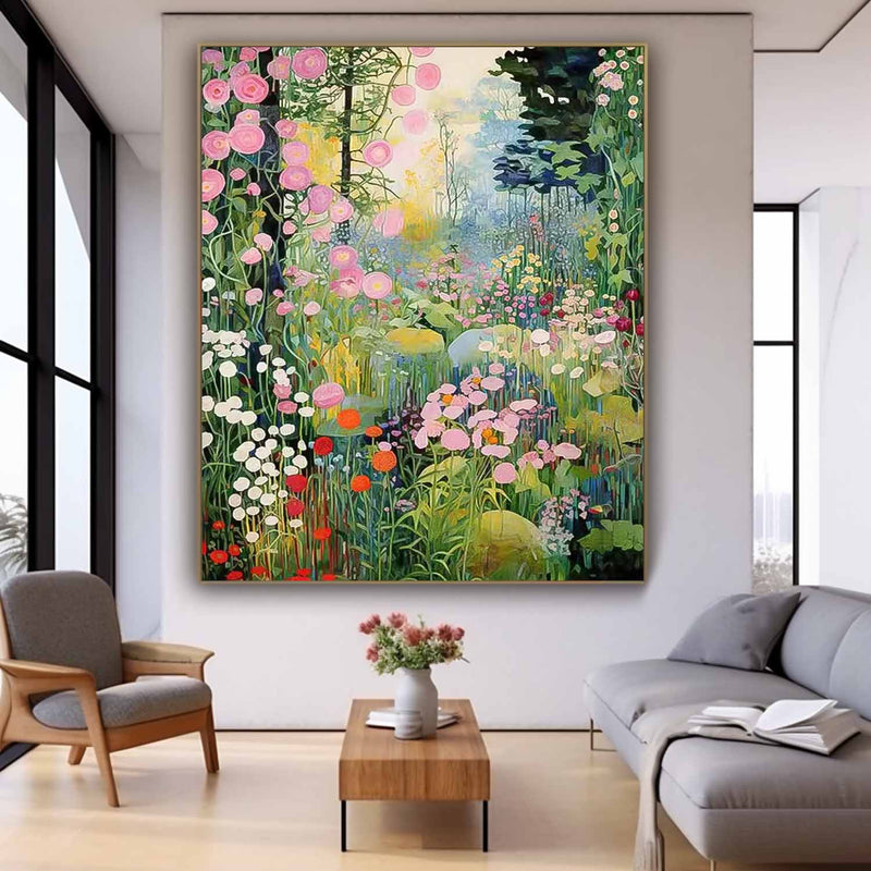 Rich Variety Of Floral Abstract Acrylic Painting On Canvas Contemporary Cute Flower Wall Art On Sale
