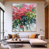 Contemporary Red Rose Wall Art Abstract Acrylic Painting On Canvas Large Rose Artwork On Sale
