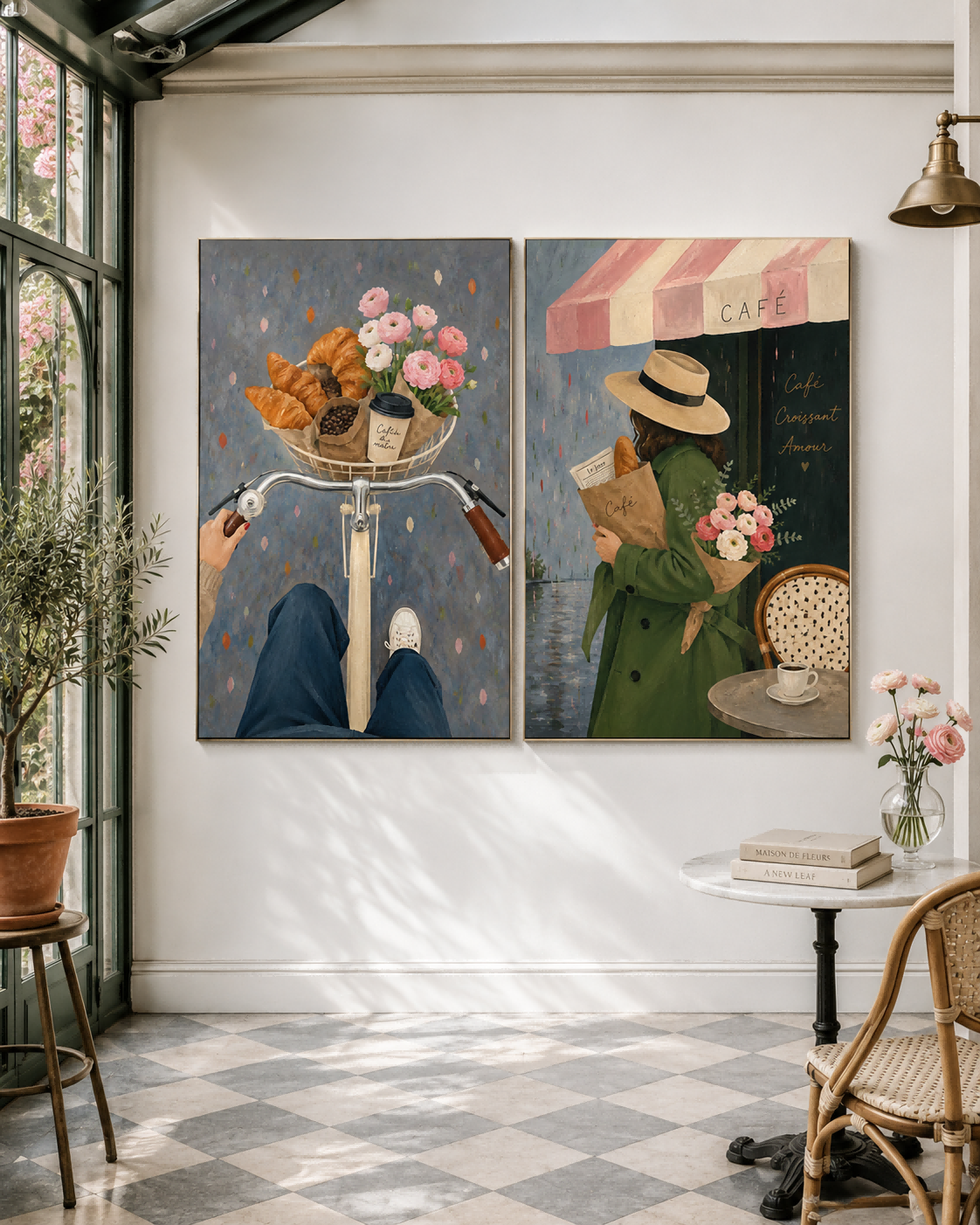 French Bistro Wall Art Set For Living Room And Bedroom Decor