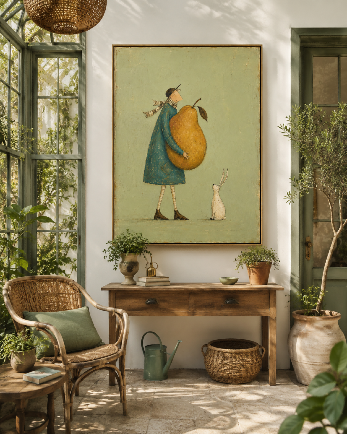 Healing Fairy Tale Art In Vintage Style With Textured Canvas Finish