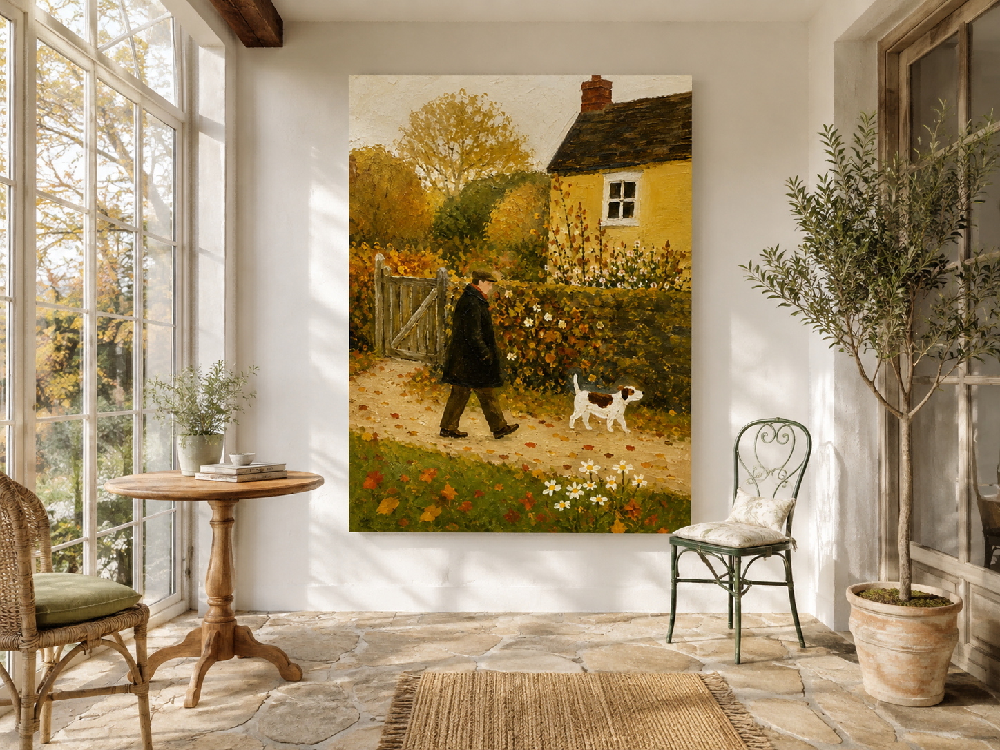 Cozy Autumn Landscape Wall Art For Rustic Living Room Decor