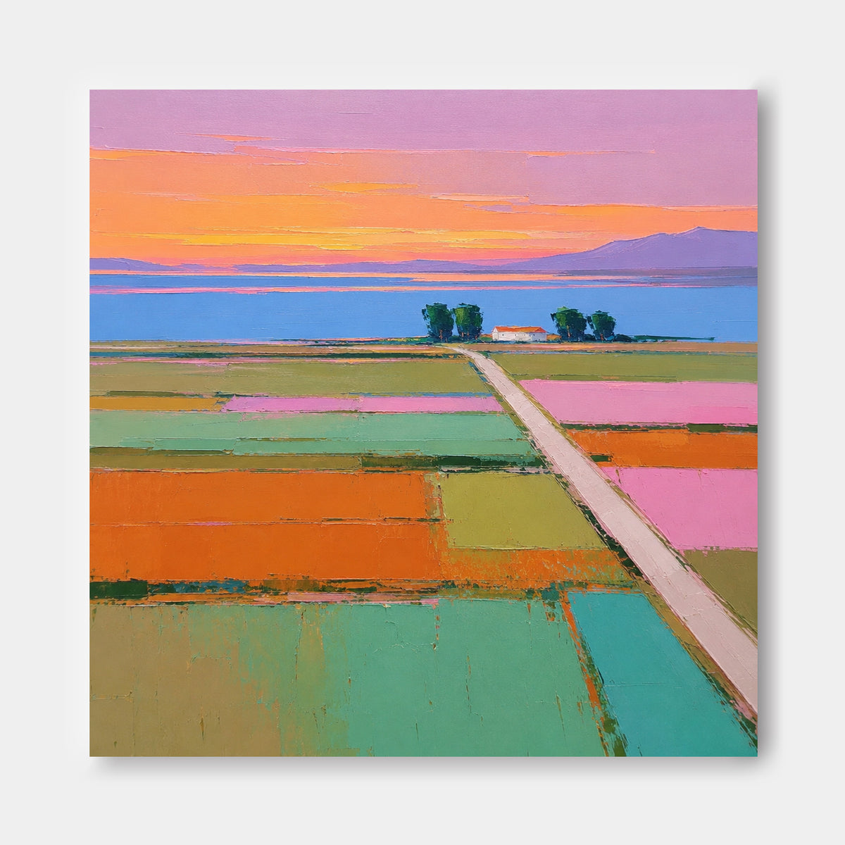 Modern Colorful Wall Art For Living Room And Bedroom Decor With Sunset View