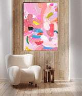 Pink Modern Textured Canvas Oil Painting Abstract Acrylic Painting Original Wall Art Home Decor