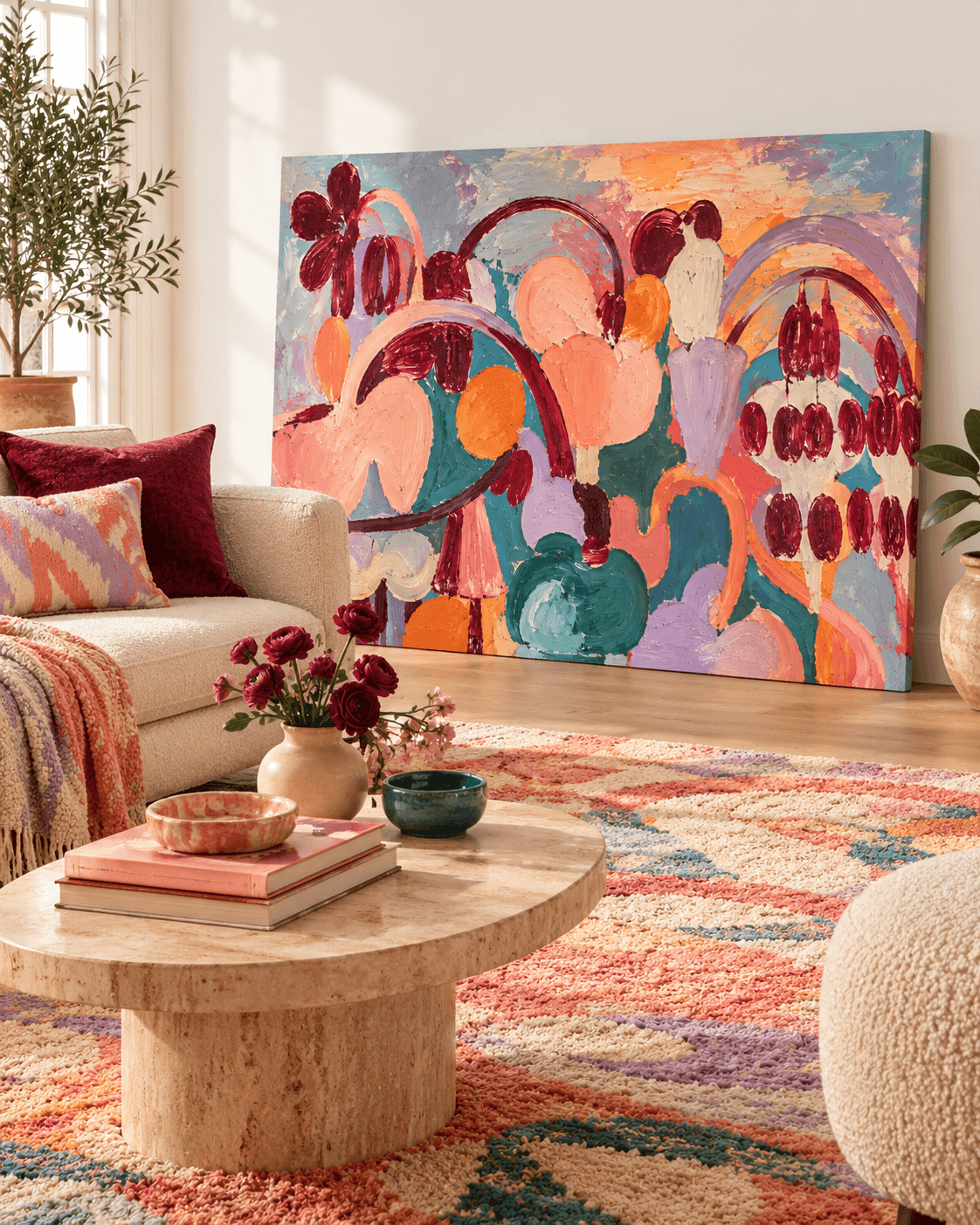 Modern Abstract Expressionist Art With Expressive Brushstrokes And Rich Texture