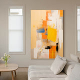 Original Oil Painting On Canvas Large Abstract Wall Art Modern Bright Yellow Acrylic Painting Living Room Decor