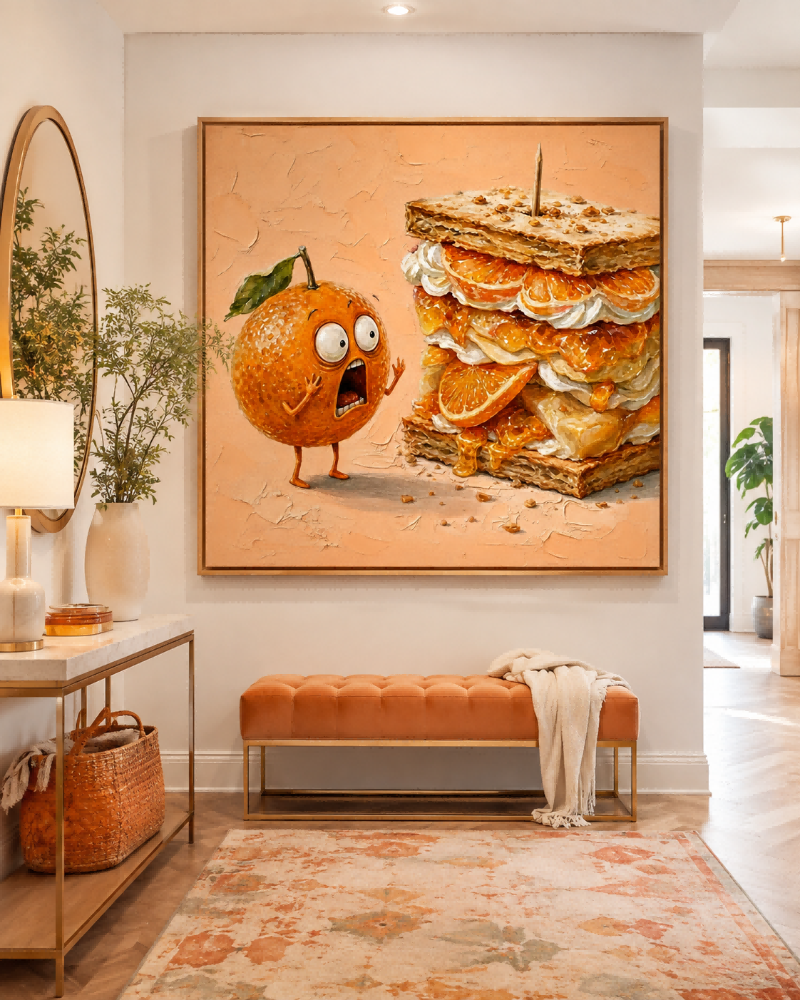 Surreal Pop Art Canvas Featuring Anthropomorphic Fruit And Sweet Treats