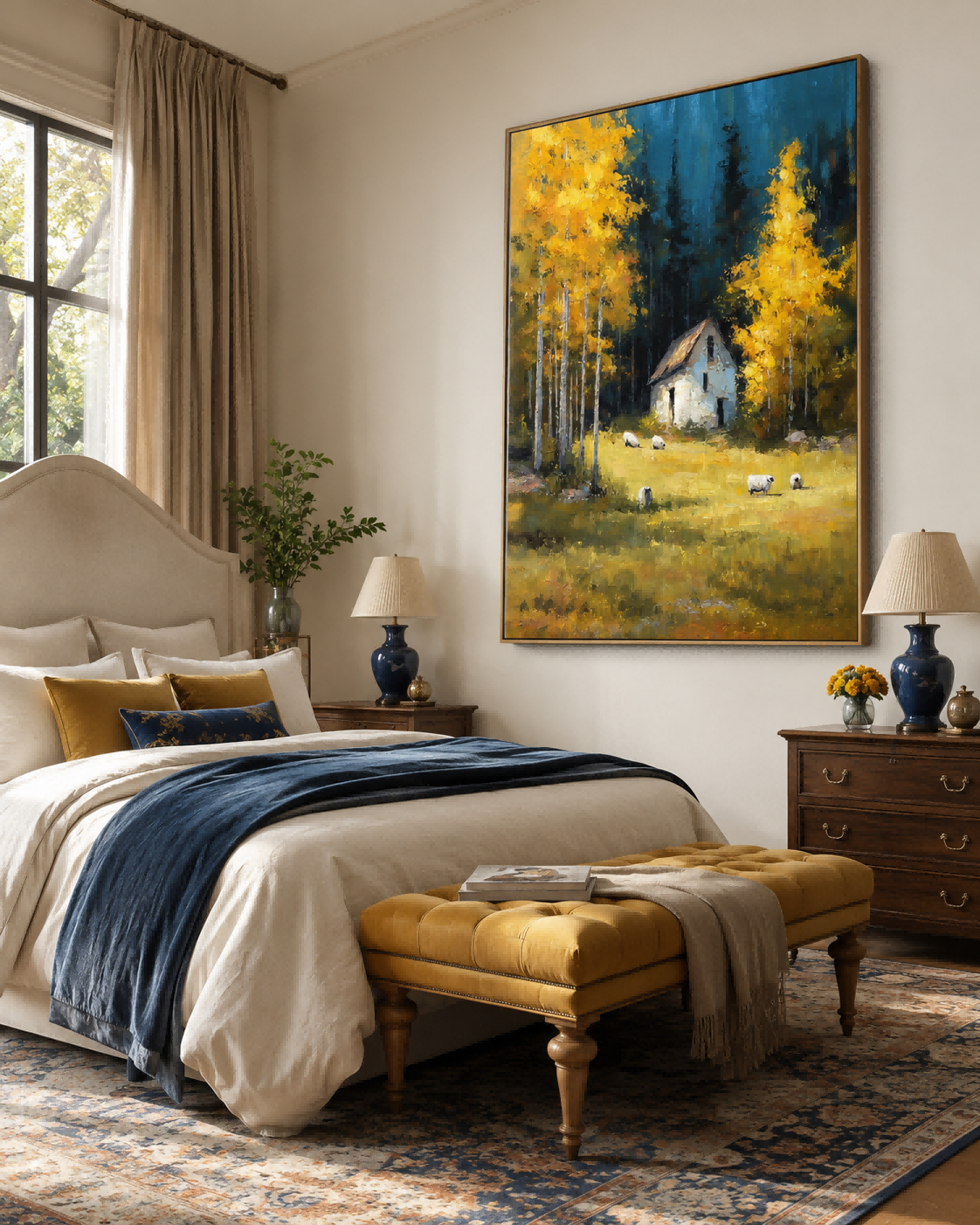 Impressionist Farmhouse Art With Rich Texture And Warm Colors For Wall Decoration