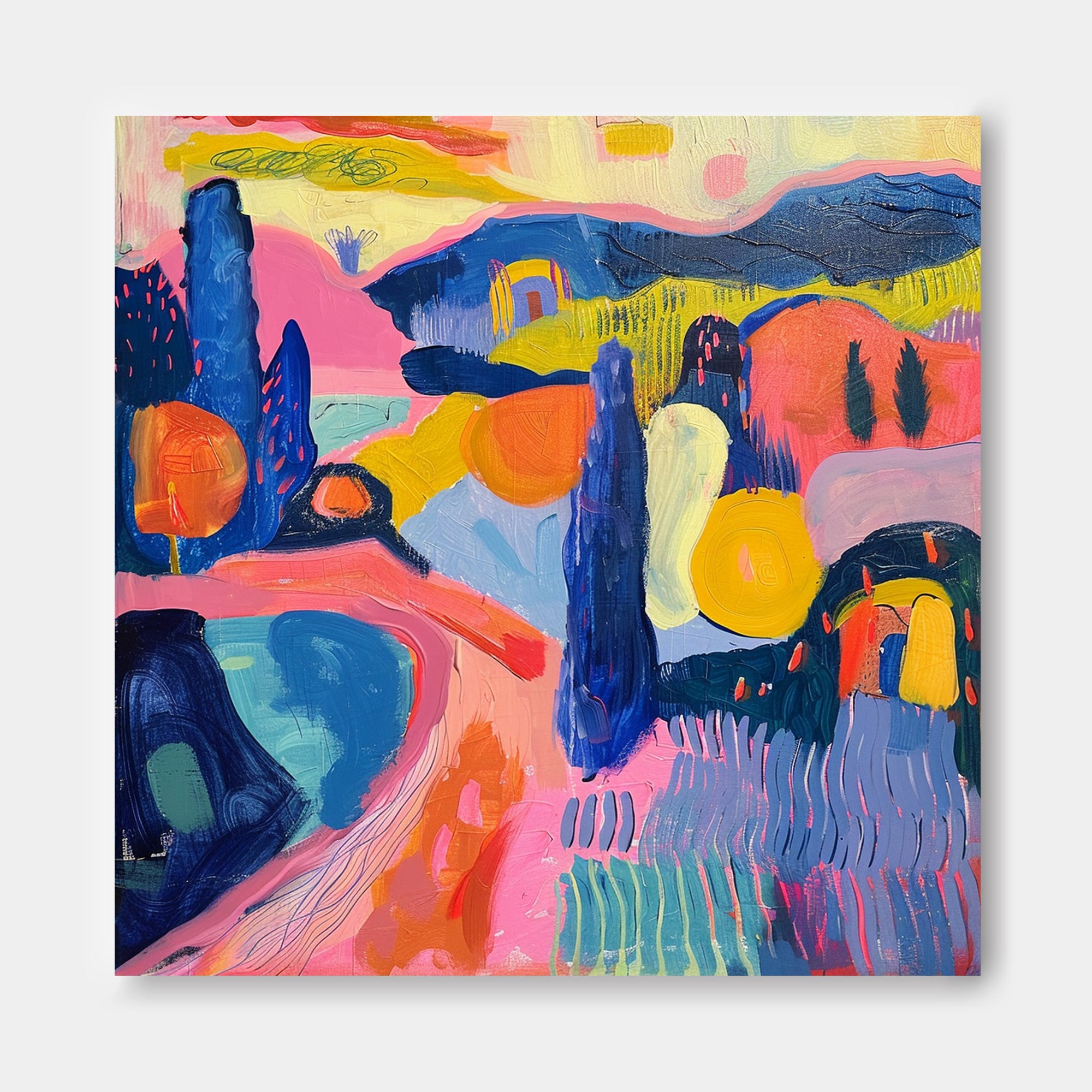 Color Texture Acrylic painting Original Scenery Oil Painting Abstract Graffiti Wall Art Contemporary Art