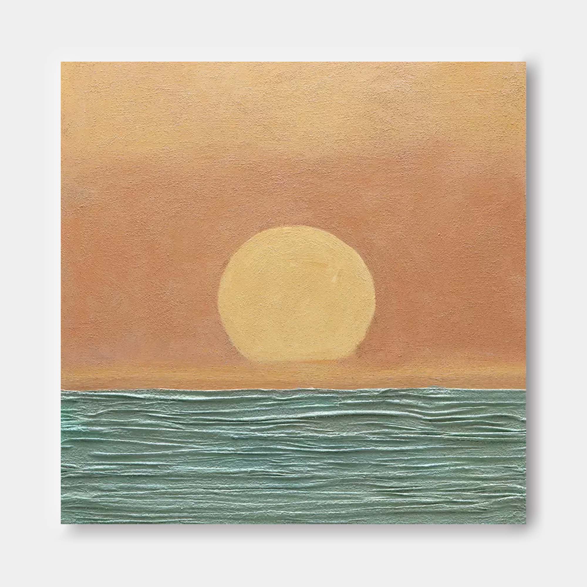 Large Wall Art Modern Sunset Oil Painting Abstract Sunset Seaside Acrylic Painting Home Decor