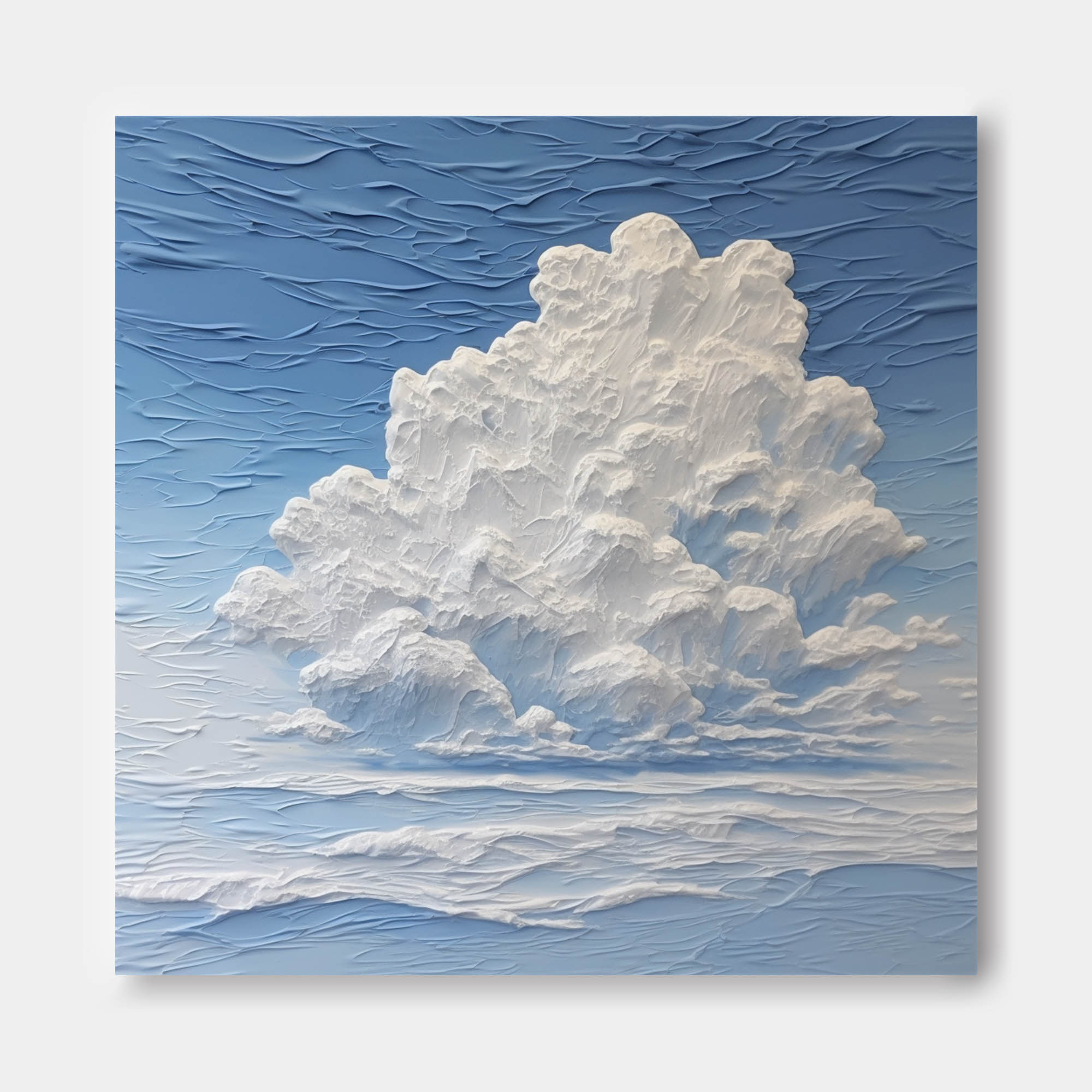 Large Wall Art Modern Sky White Clouds Oil Painting Abstract Texture Acrylic Painting Home Decoration