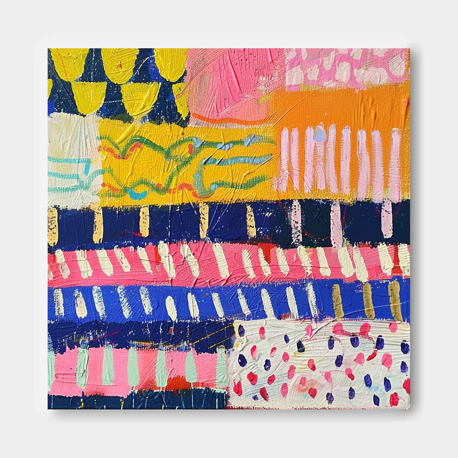 Colorful Original Hand-painted Canvas Wall Art Large Graffiti Abstract Oil Painting Modern Textured Artwork