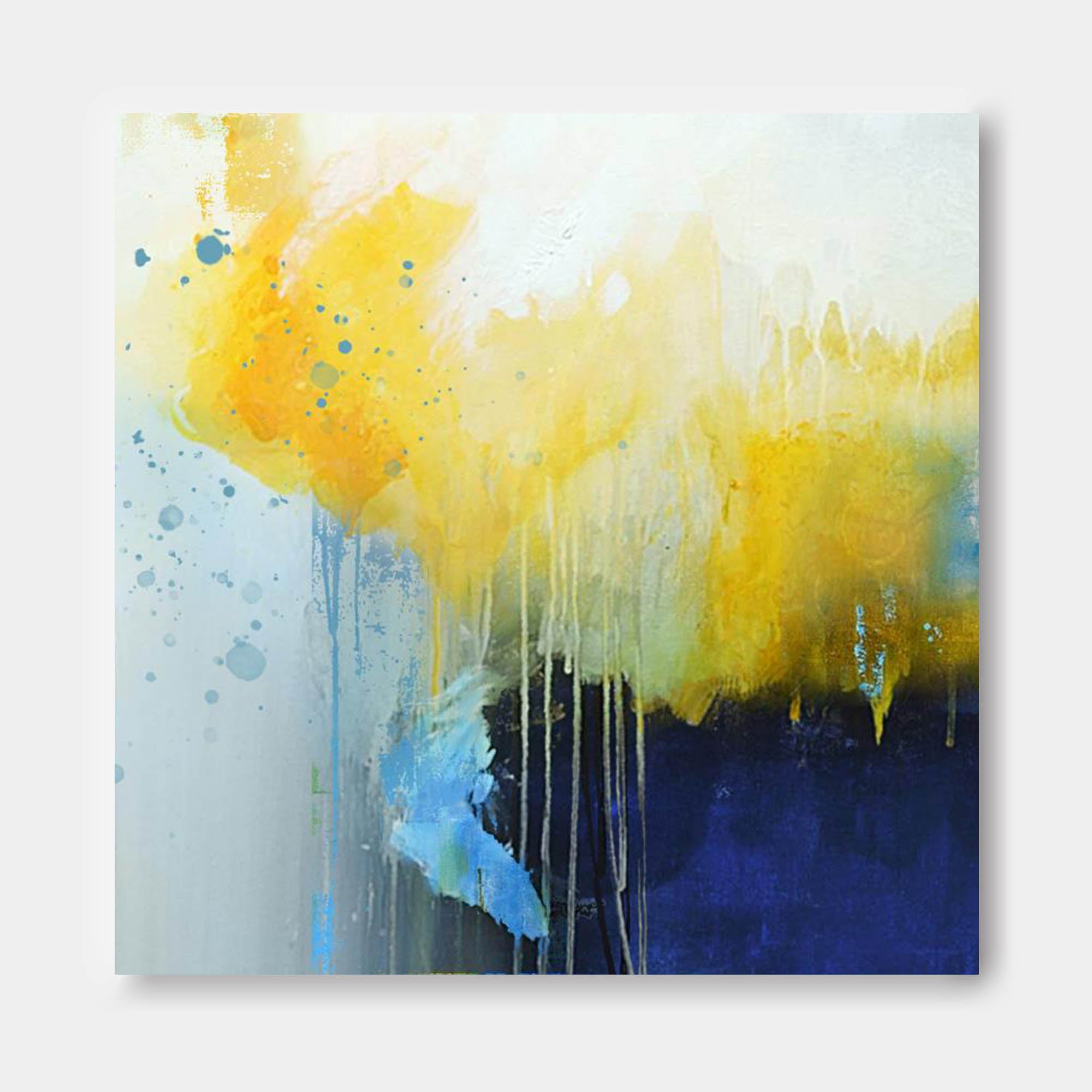 Square Original Abstract Oil Painting With Frame Abstract Acrylic Painting Large Wall Art Modern Art For Living Room