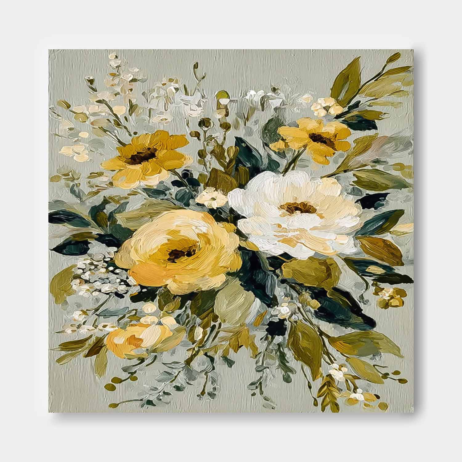 Vintage Floral Oil Painting Tulip Botanical Canvas Art Elegant Wildflower Retro Floral For Bedroom Aesthetic