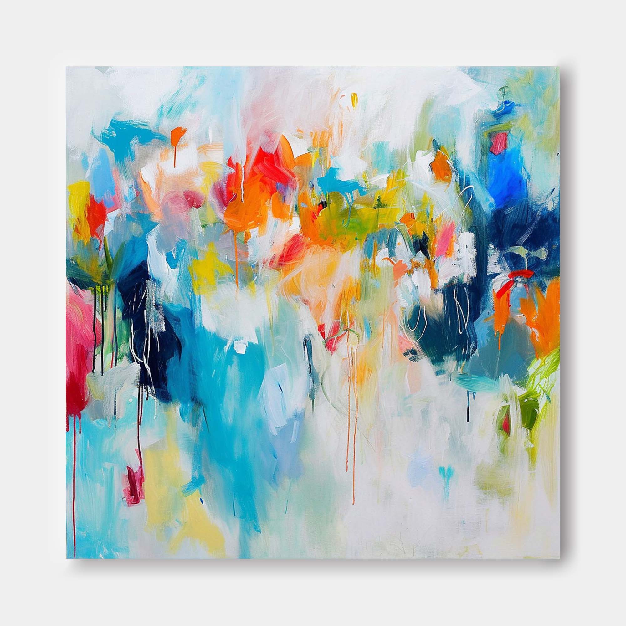 New Abstract Painting Colorful Original Hand Painted Wall Art Contemporary Abstract Art For Sale