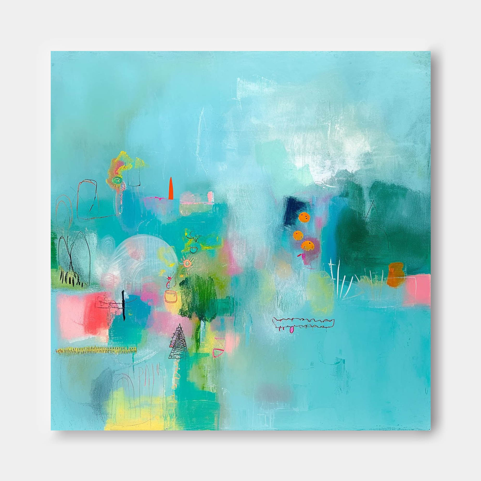 Original Abstract Art For Sale Bright Colorful Abstract Painting Canvas Contemporary New Abstract Painting For Living Room