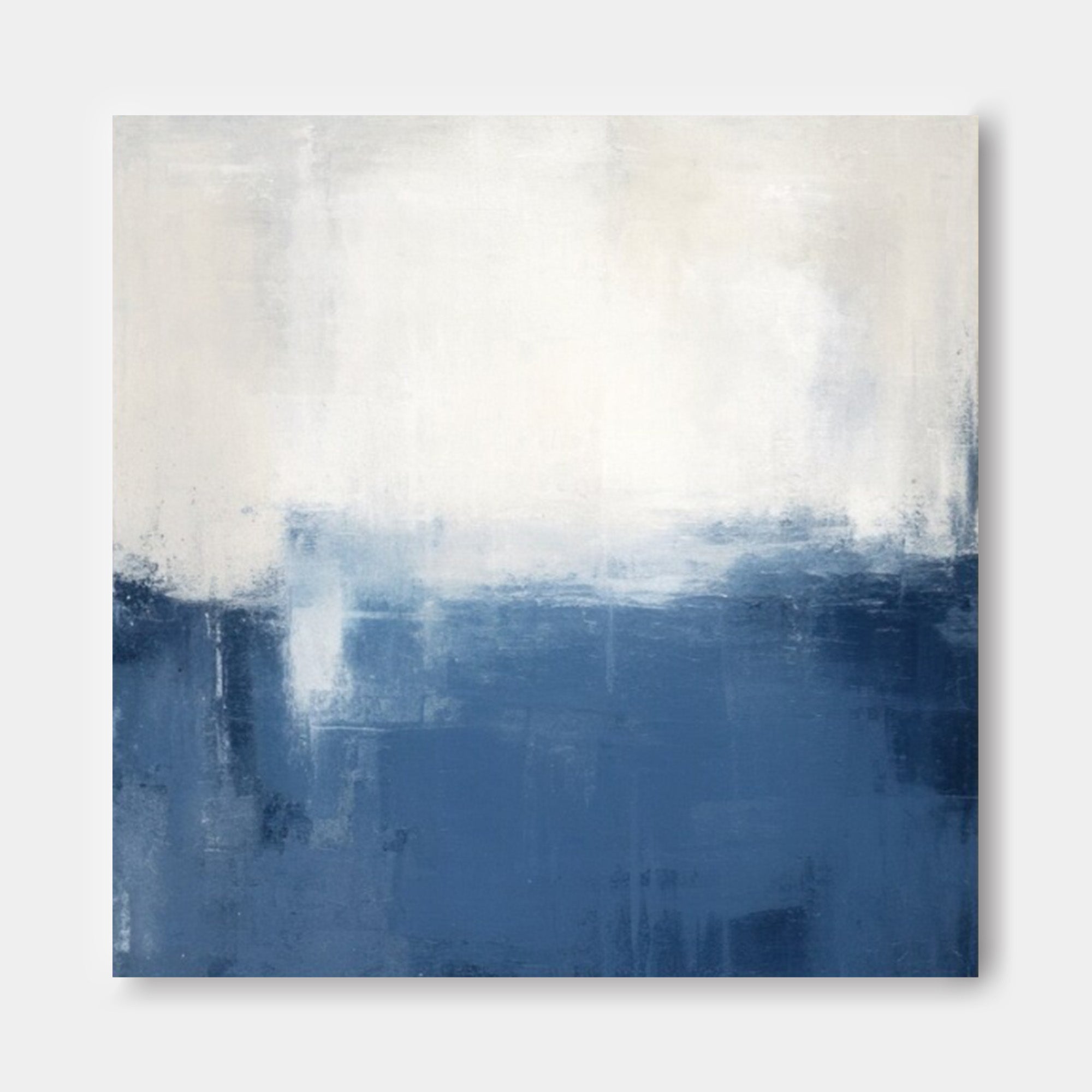 Large Original Blue Acrylic Painting Modern Wall Art Minimalist Oil Painting On Canvas Home Decor