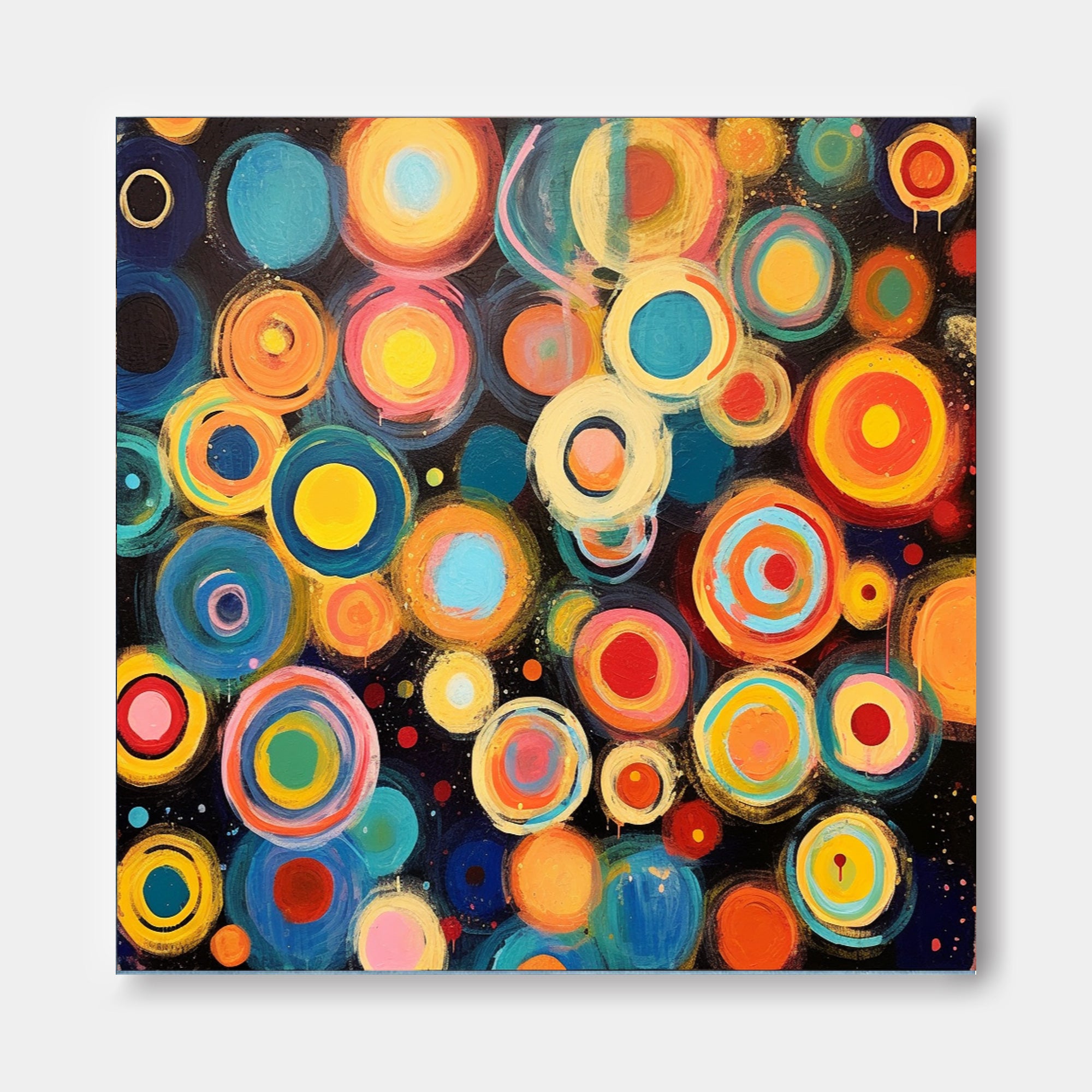 Colorful Abstract Oil Painting Original Circle Large Abstract Acrylic Painting On Canvas Modern Wall Art Home Decor