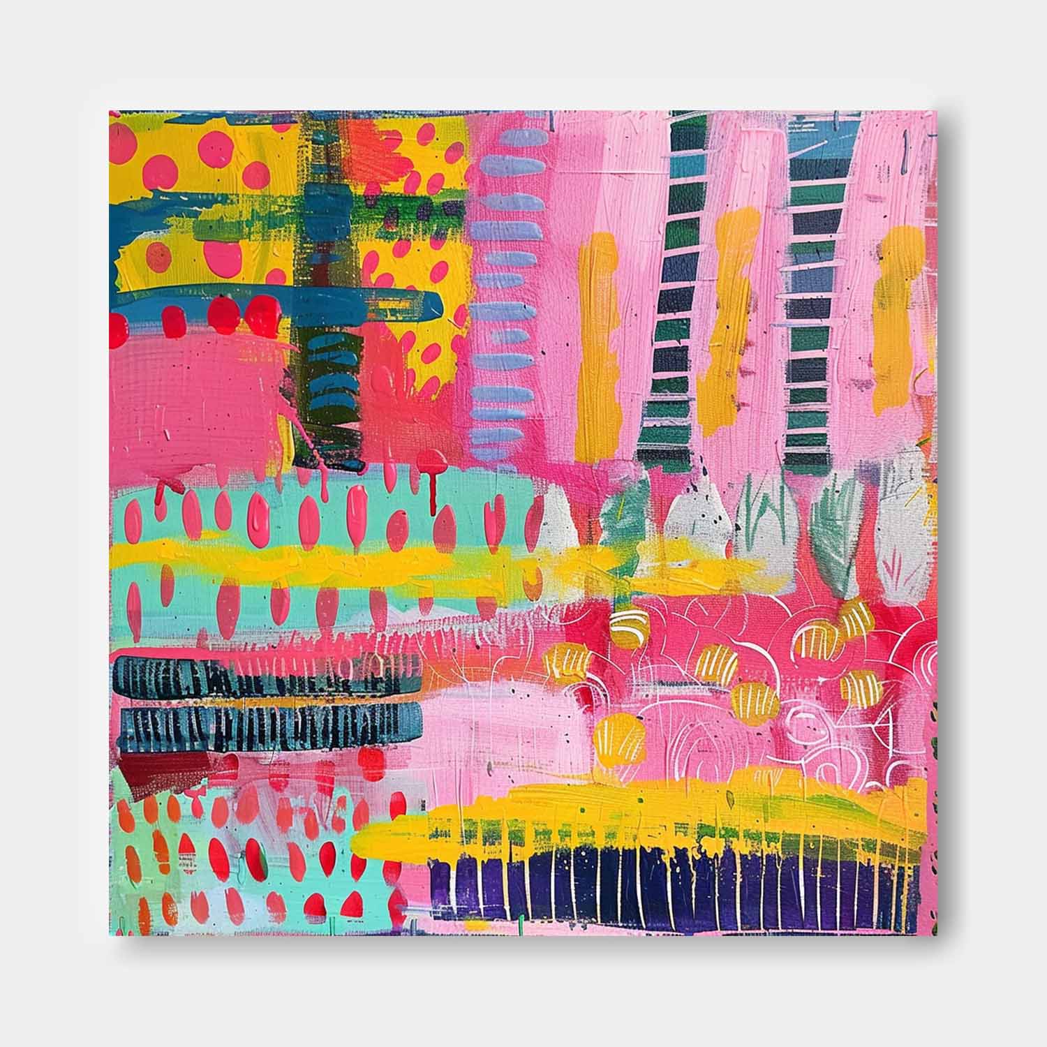 Coloeful Original Hand-painted Canvas Wall Art Modern Textured Artwork Large Graffiti Abstract Oil Painting