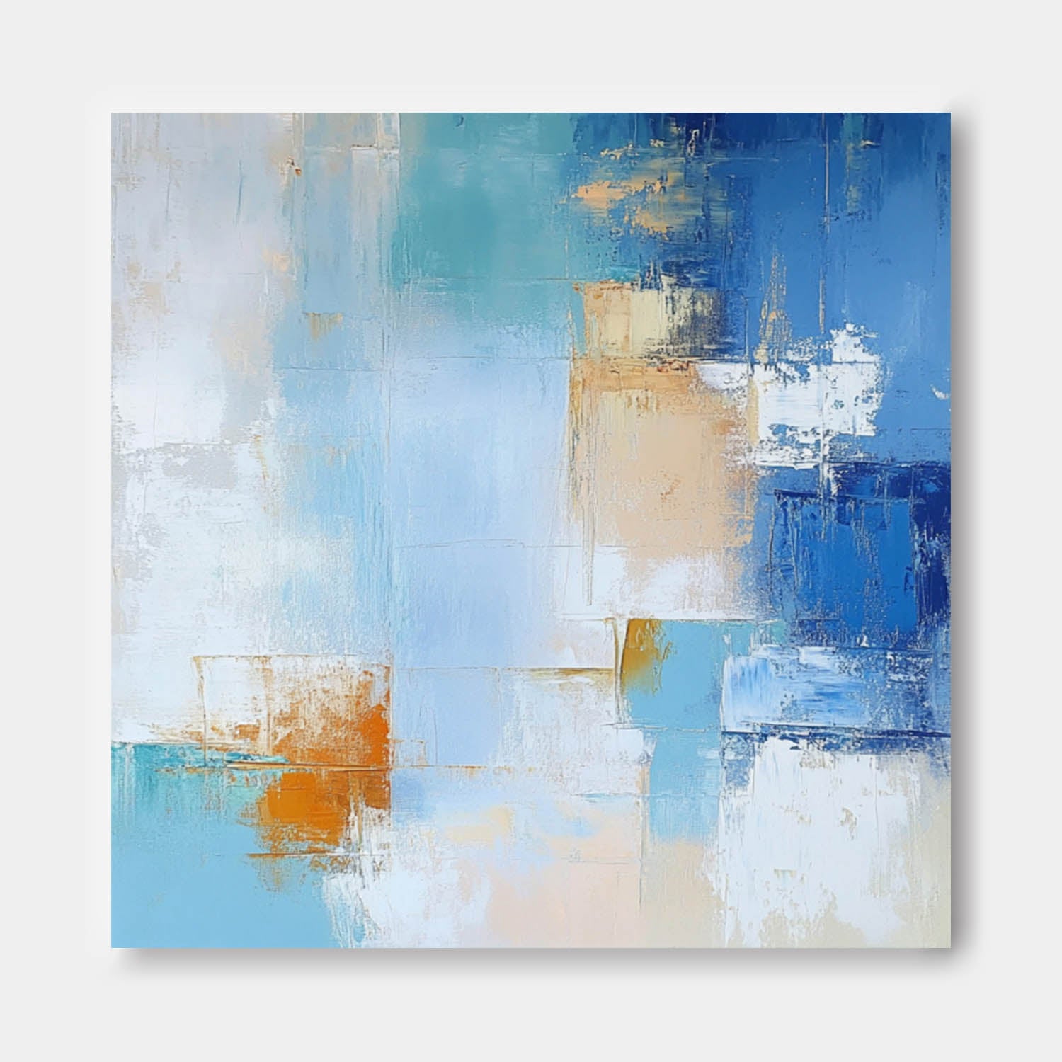 Contemporary Abstract Oil Painting Canvas Color Large Square Texture Abstract Wall Art Framed Home Decorations